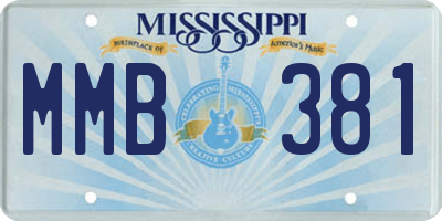 MS license plate MMB381