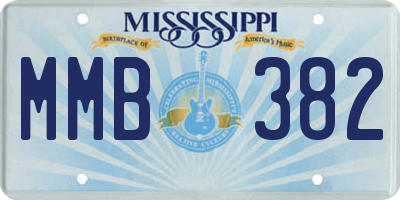 MS license plate MMB382