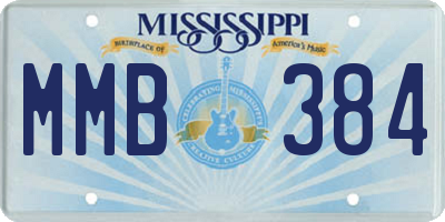MS license plate MMB384