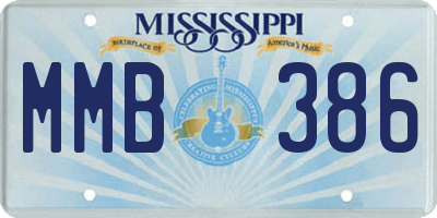 MS license plate MMB386