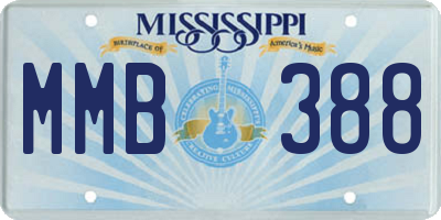 MS license plate MMB388