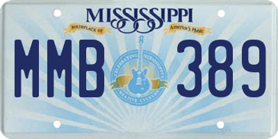 MS license plate MMB389