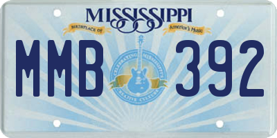 MS license plate MMB392