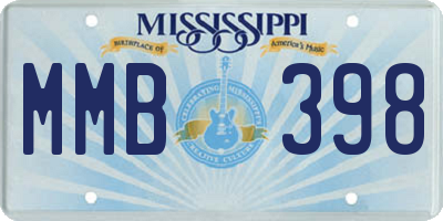MS license plate MMB398