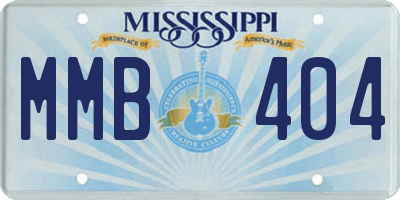 MS license plate MMB404