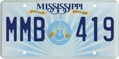 MS license plate MMB419