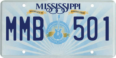 MS license plate MMB501