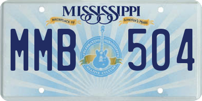 MS license plate MMB504