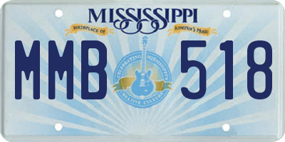 MS license plate MMB518