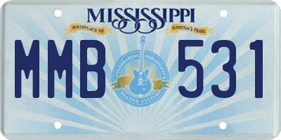 MS license plate MMB531