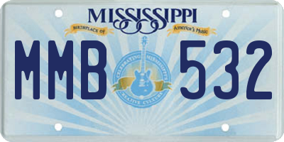 MS license plate MMB532