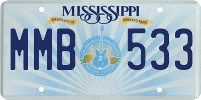 MS license plate MMB533