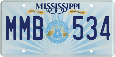 MS license plate MMB534