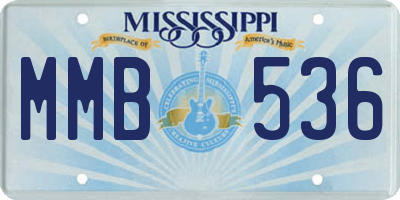 MS license plate MMB536
