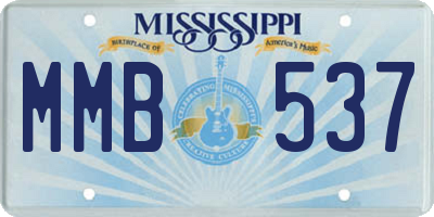MS license plate MMB537