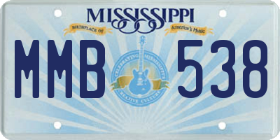 MS license plate MMB538