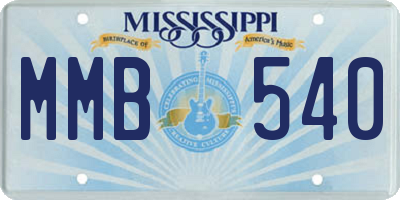 MS license plate MMB540