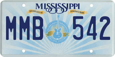 MS license plate MMB542