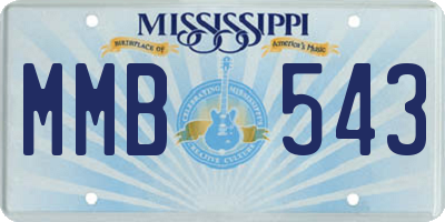 MS license plate MMB543