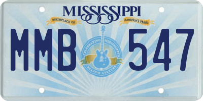 MS license plate MMB547