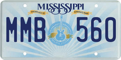MS license plate MMB560