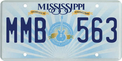 MS license plate MMB563