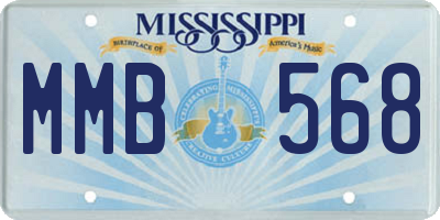 MS license plate MMB568
