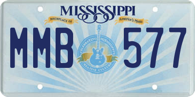 MS license plate MMB577