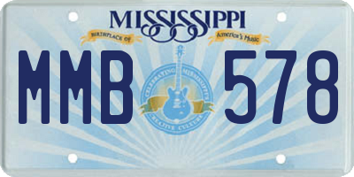 MS license plate MMB578
