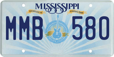 MS license plate MMB580