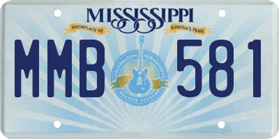 MS license plate MMB581