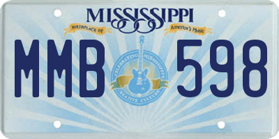 MS license plate MMB598