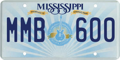 MS license plate MMB600