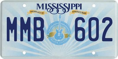 MS license plate MMB602