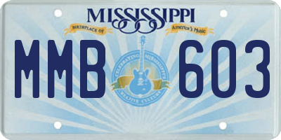MS license plate MMB603