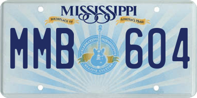 MS license plate MMB604