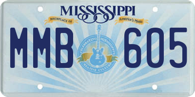 MS license plate MMB605