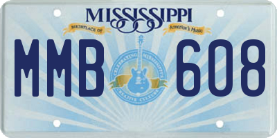 MS license plate MMB608