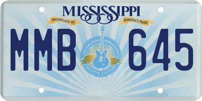 MS license plate MMB645