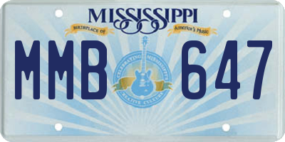 MS license plate MMB647