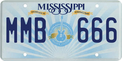 MS license plate MMB666