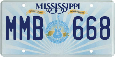 MS license plate MMB668