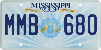 MS license plate MMB680