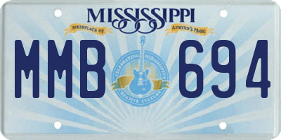 MS license plate MMB694