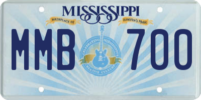 MS license plate MMB700