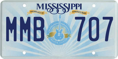 MS license plate MMB707