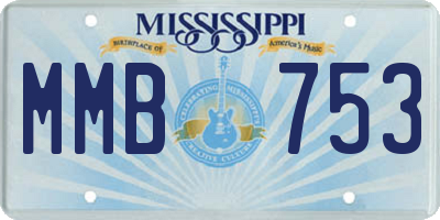 MS license plate MMB753