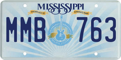 MS license plate MMB763