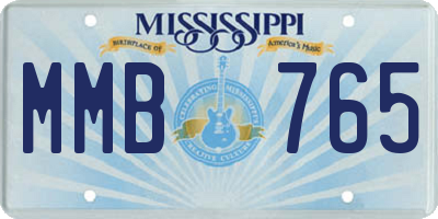MS license plate MMB765