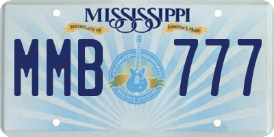 MS license plate MMB777